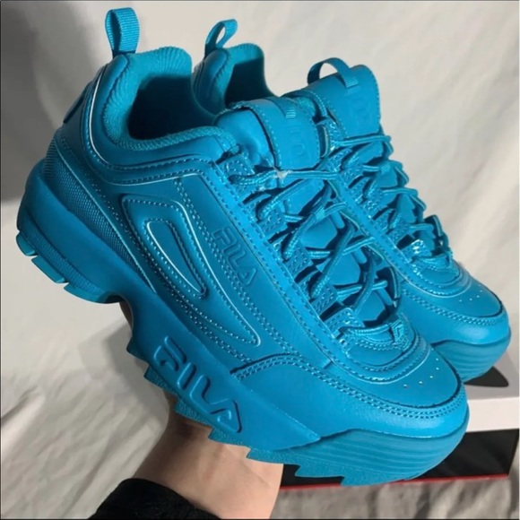 Fila Disruptor 2 Premium Leather Scuba Blue Rare Colorway New With Box - Picture 4 of 7